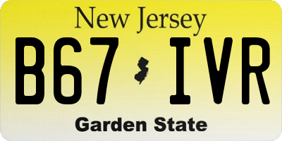 NJ license plate B67IVR