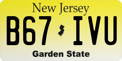 NJ license plate B67IVU