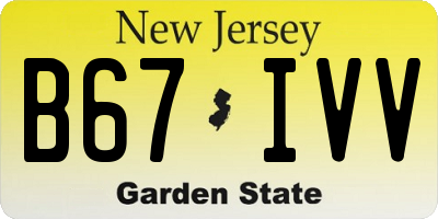 NJ license plate B67IVV