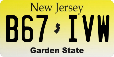 NJ license plate B67IVW