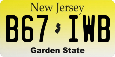 NJ license plate B67IWB