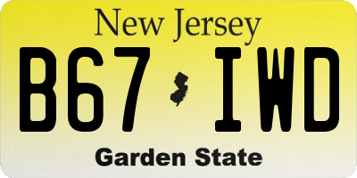 NJ license plate B67IWD