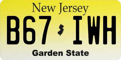 NJ license plate B67IWH