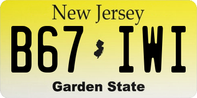 NJ license plate B67IWI