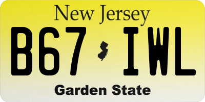 NJ license plate B67IWL