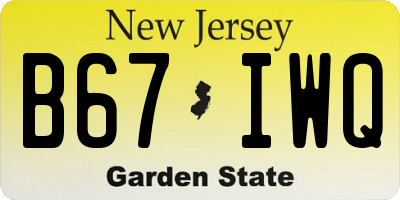 NJ license plate B67IWQ