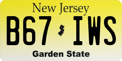 NJ license plate B67IWS