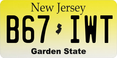 NJ license plate B67IWT