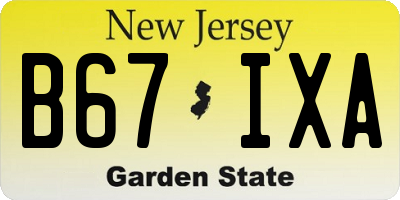 NJ license plate B67IXA