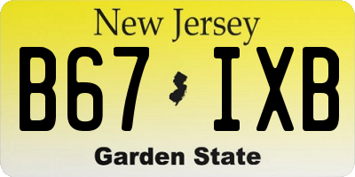 NJ license plate B67IXB