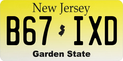 NJ license plate B67IXD