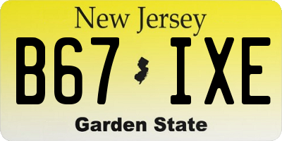NJ license plate B67IXE