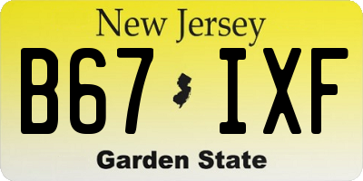 NJ license plate B67IXF