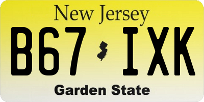 NJ license plate B67IXK