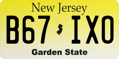 NJ license plate B67IXO