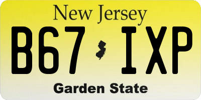 NJ license plate B67IXP