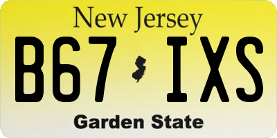 NJ license plate B67IXS
