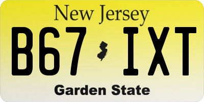 NJ license plate B67IXT