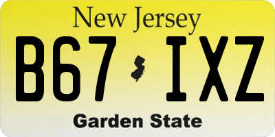 NJ license plate B67IXZ