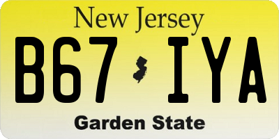NJ license plate B67IYA