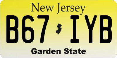 NJ license plate B67IYB