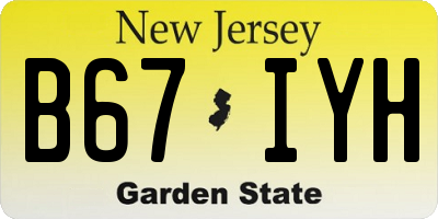 NJ license plate B67IYH