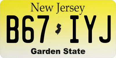 NJ license plate B67IYJ