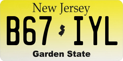 NJ license plate B67IYL