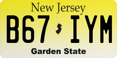 NJ license plate B67IYM
