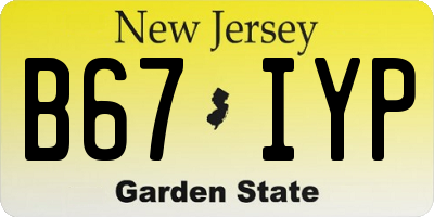 NJ license plate B67IYP