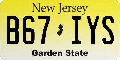 NJ license plate B67IYS