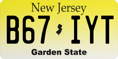 NJ license plate B67IYT