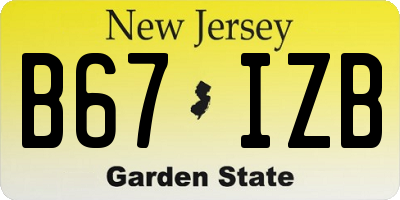 NJ license plate B67IZB