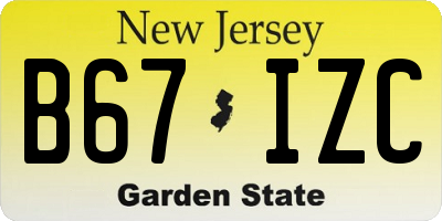 NJ license plate B67IZC
