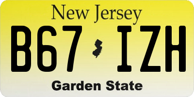 NJ license plate B67IZH