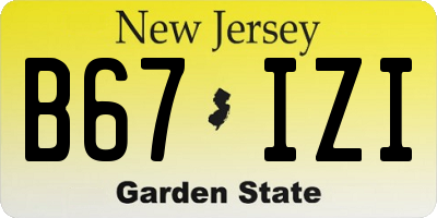 NJ license plate B67IZI