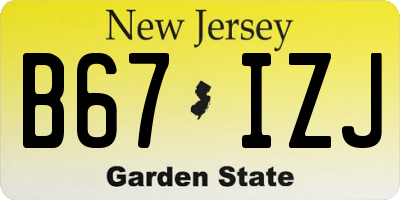 NJ license plate B67IZJ