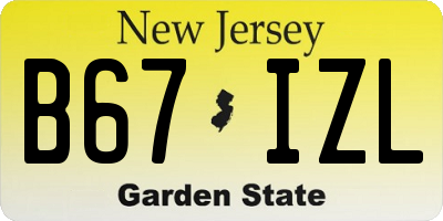 NJ license plate B67IZL