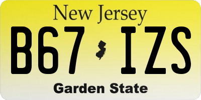 NJ license plate B67IZS