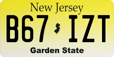 NJ license plate B67IZT