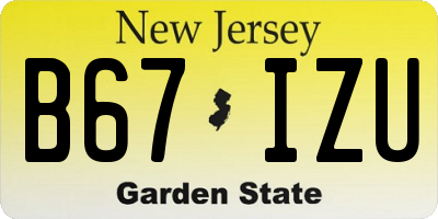 NJ license plate B67IZU