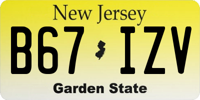 NJ license plate B67IZV