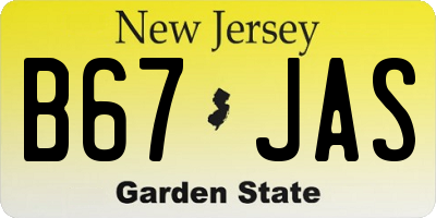 NJ license plate B67JAS