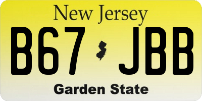 NJ license plate B67JBB