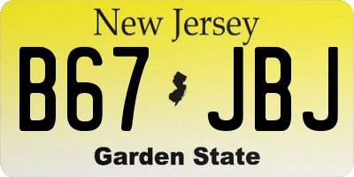 NJ license plate B67JBJ