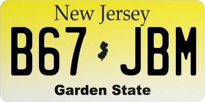 NJ license plate B67JBM