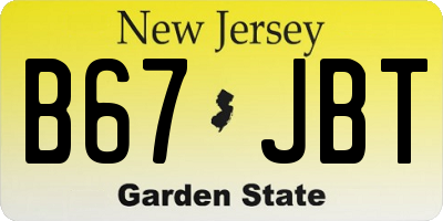 NJ license plate B67JBT