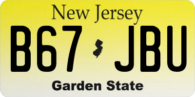 NJ license plate B67JBU