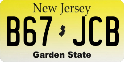 NJ license plate B67JCB