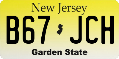NJ license plate B67JCH